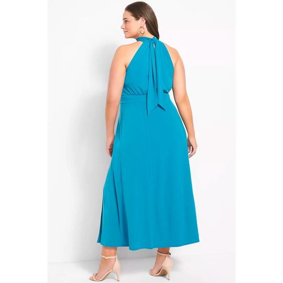 Lane Bryant Halter Tie-Neck Maxi Dress sz 22/24 - Picture 5 of 5